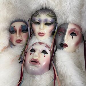 Four (4) Vintage Mardi Gras Masks - Made in San Francisco